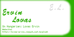 ervin lovas business card